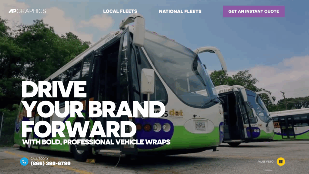 Local v. National Nav_AP Graphics Word Press powered Bold new website for AP Wraps with E Commerce by Apache Interactive